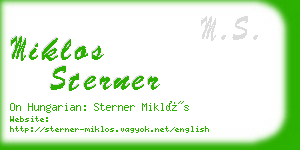 miklos sterner business card